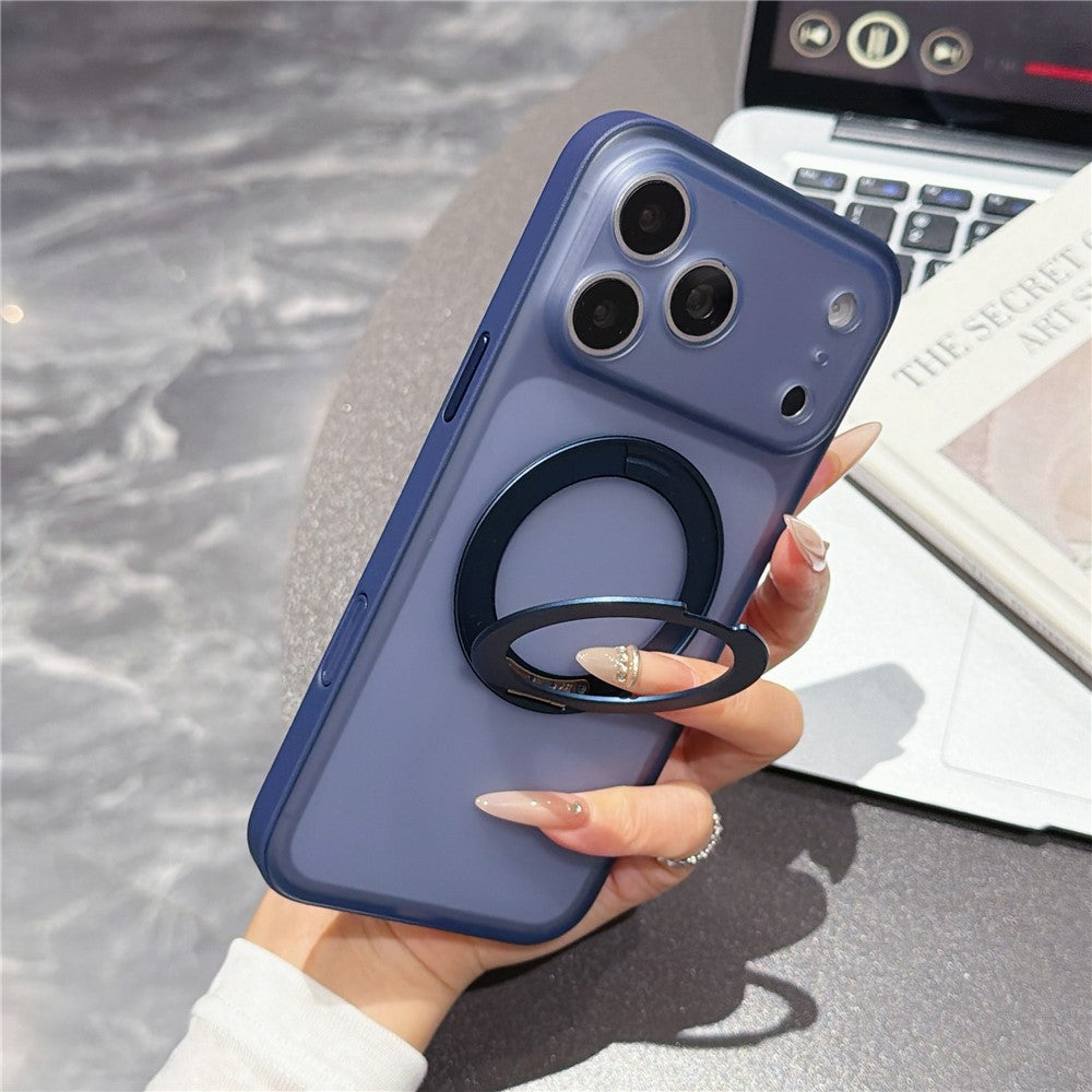 For iPhone 18 Pro / 17 Pro Case Magnetic Rotatable Kickstand PC + TPU Anti-slip Phone Cover with Camera Control Button