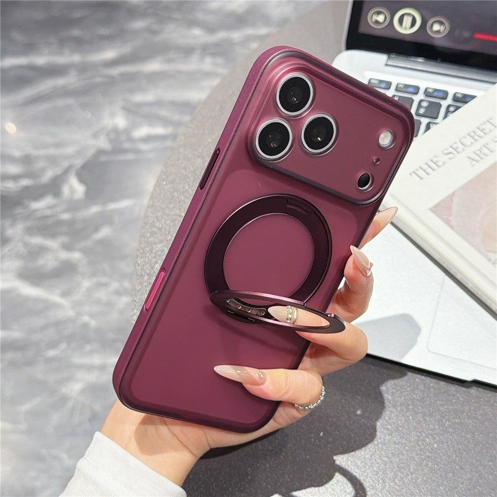 For iPhone 18 Pro / 17 Pro Case Magnetic Rotatable Kickstand PC + TPU Anti-slip Phone Cover with Camera Control Button