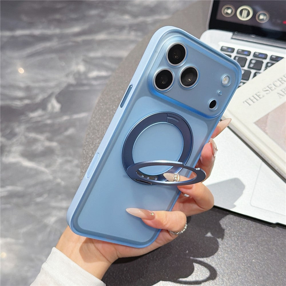 For iPhone 18 Pro / 17 Pro Case Magnetic Rotatable Kickstand PC + TPU Anti-slip Phone Cover with Camera Control Button