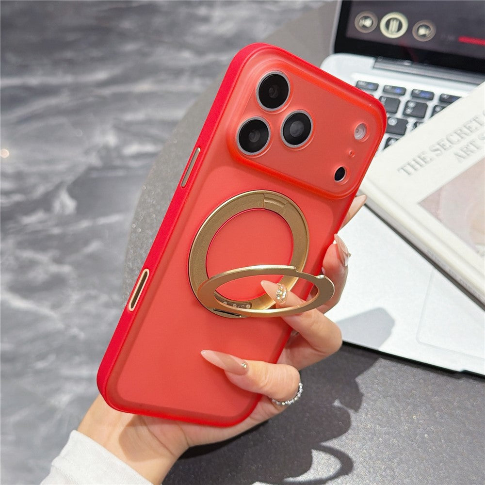 Til iPhone 18 Pro Max / 17 Pro Max Cover Magnetisk Drejebar Støttefod PC + TPU Anti-slip Telefoncover med Kamerakontrolknap