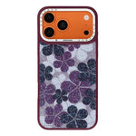 JAUCASE for iPhone 18 Pro / 17 Pro Magnetic Case Glitter Flower Pattern PU + TPU + PC Phone Back Cover