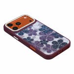 JAUCASE for iPhone 18 Pro / 17 Pro Magnetic Case Glitter Flower Pattern PU + TPU + PC Phone Back Cover