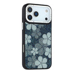 JAUCASE for iPhone 18 Pro / 17 Pro Magnetic Case Glitter Flower Pattern PU + TPU + PC Phone Back Cover
