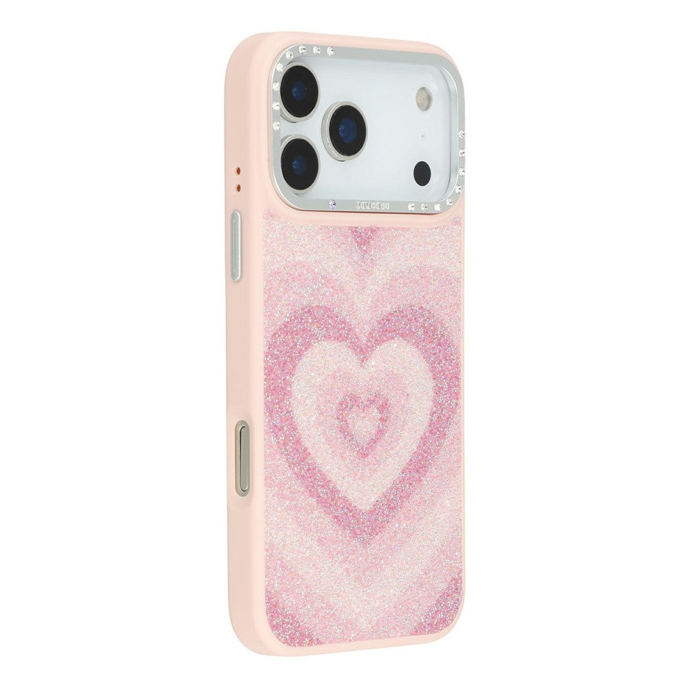 JAUCASE til iPhone 18 Pro Max / 17 Pro Max Magnetisk Cover med Hjerte-mønster PU + TPU + PC Telefonbagcover