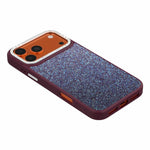 JAUCASE for iPhone 18 Pro Max / 17 Pro Max Magnetic Case Rhinestone Lens Frame Textured PU + TPU + PC Phone Back Cover