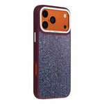 JAUCASE for iPhone 18 Pro / 17 Pro Magnetic Case Rhinestone Lens Frame Textured PU + TPU + PC Phone Back Cover