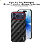 IMAK for iPhone 18 Pro / iPhone 17 Pro Ruiyi Series Magnetic Case Carbon Fiber Texture Leather + PC Phone Cover