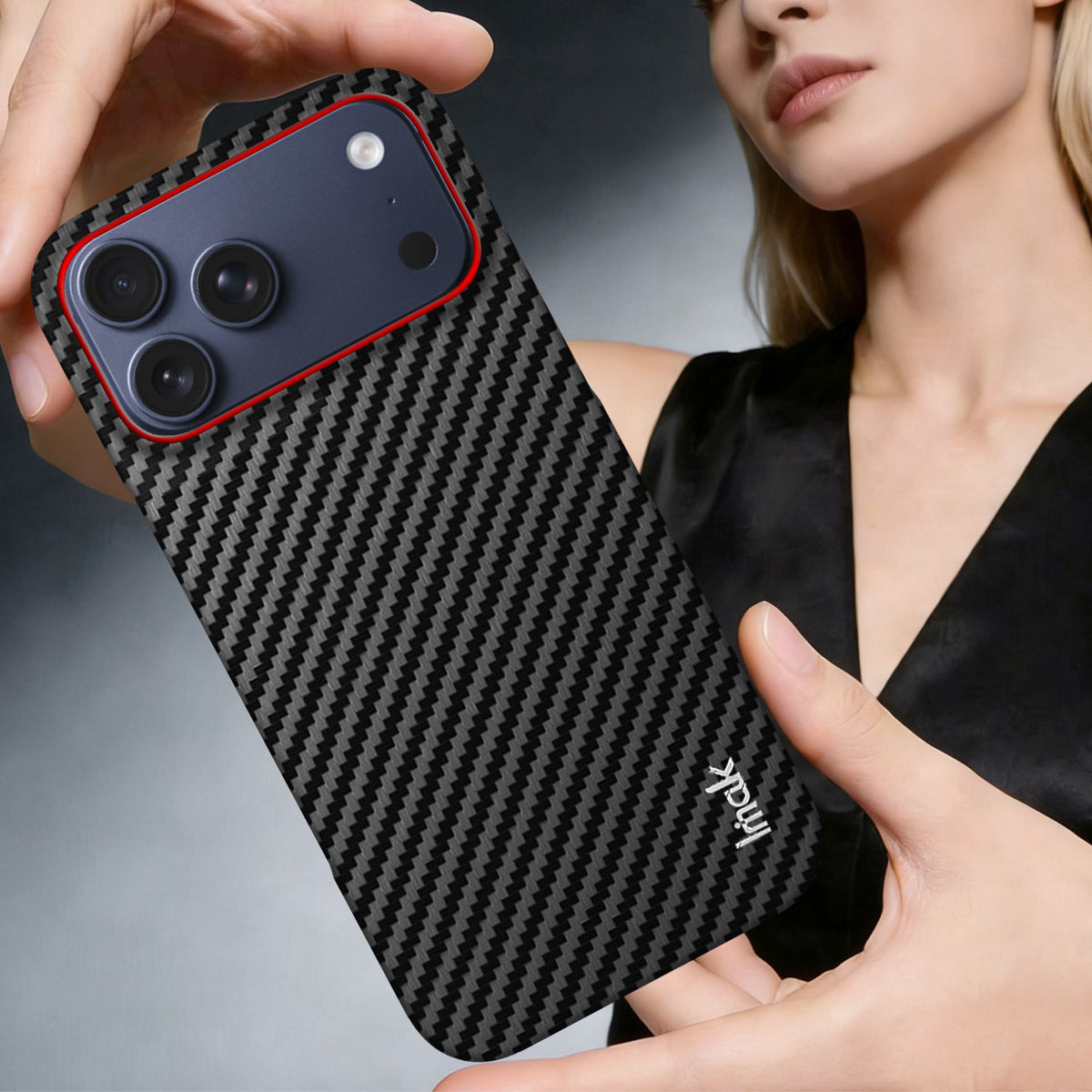 IMAK for iPhone 18 Pro / iPhone 17 Pro Ruiyi Series Case Carbon Fiber Texture Leather + PC Protective Cover