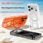 For iPhone 18 Pro / 17 Pro Case Magnetic Rotating Kickstand Anti Yellowing PC + TPU Phone Cover