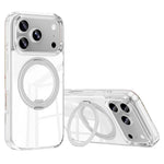 For iPhone 18 Pro / 17 Pro Case Magnetic Rotating Kickstand Anti Yellowing PC + TPU Phone Cover