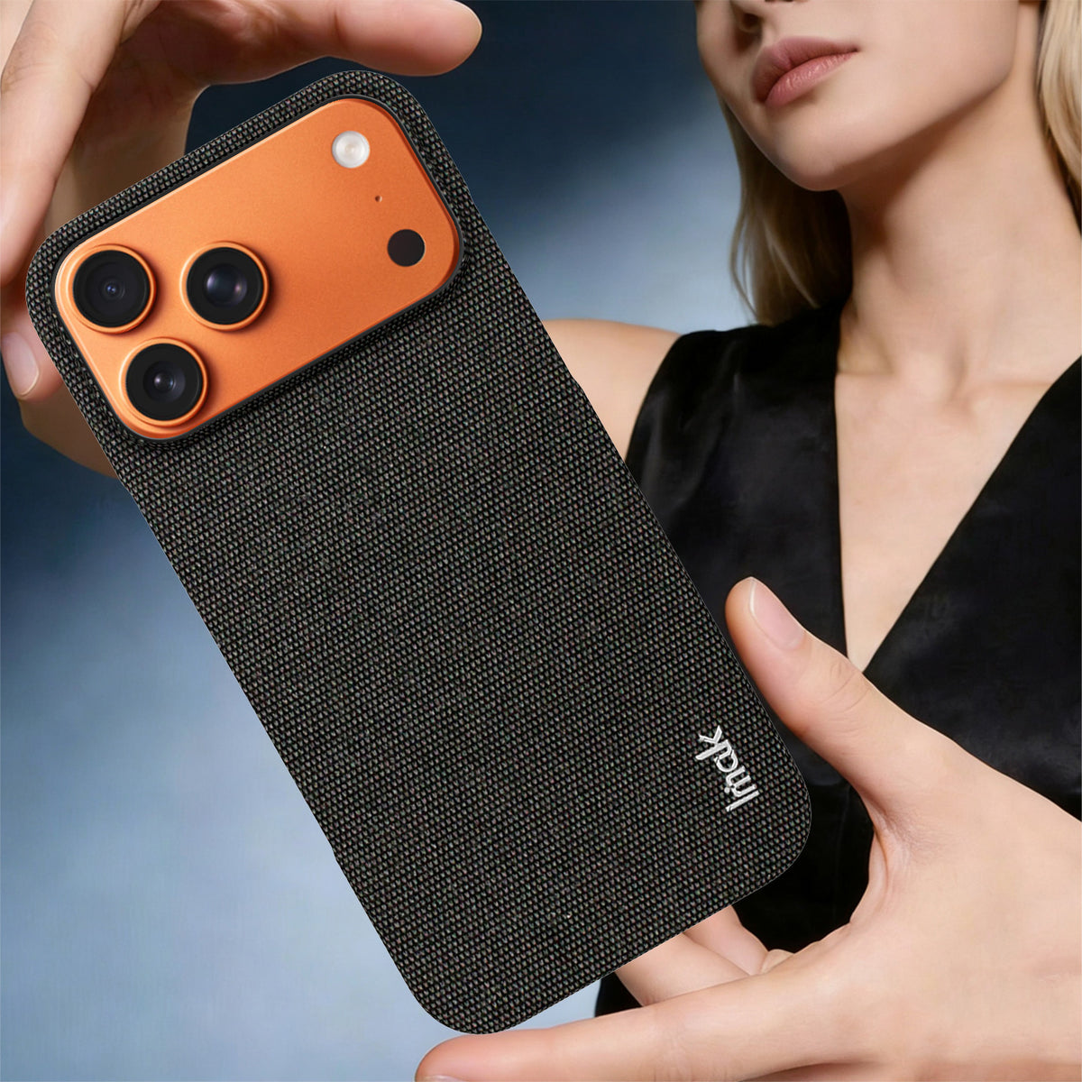 IMAK for iPhone 18 Pro / iPhone 17 Pro Ruiyi Series Case Fabric Texture Leather + PC Phone Back Cover