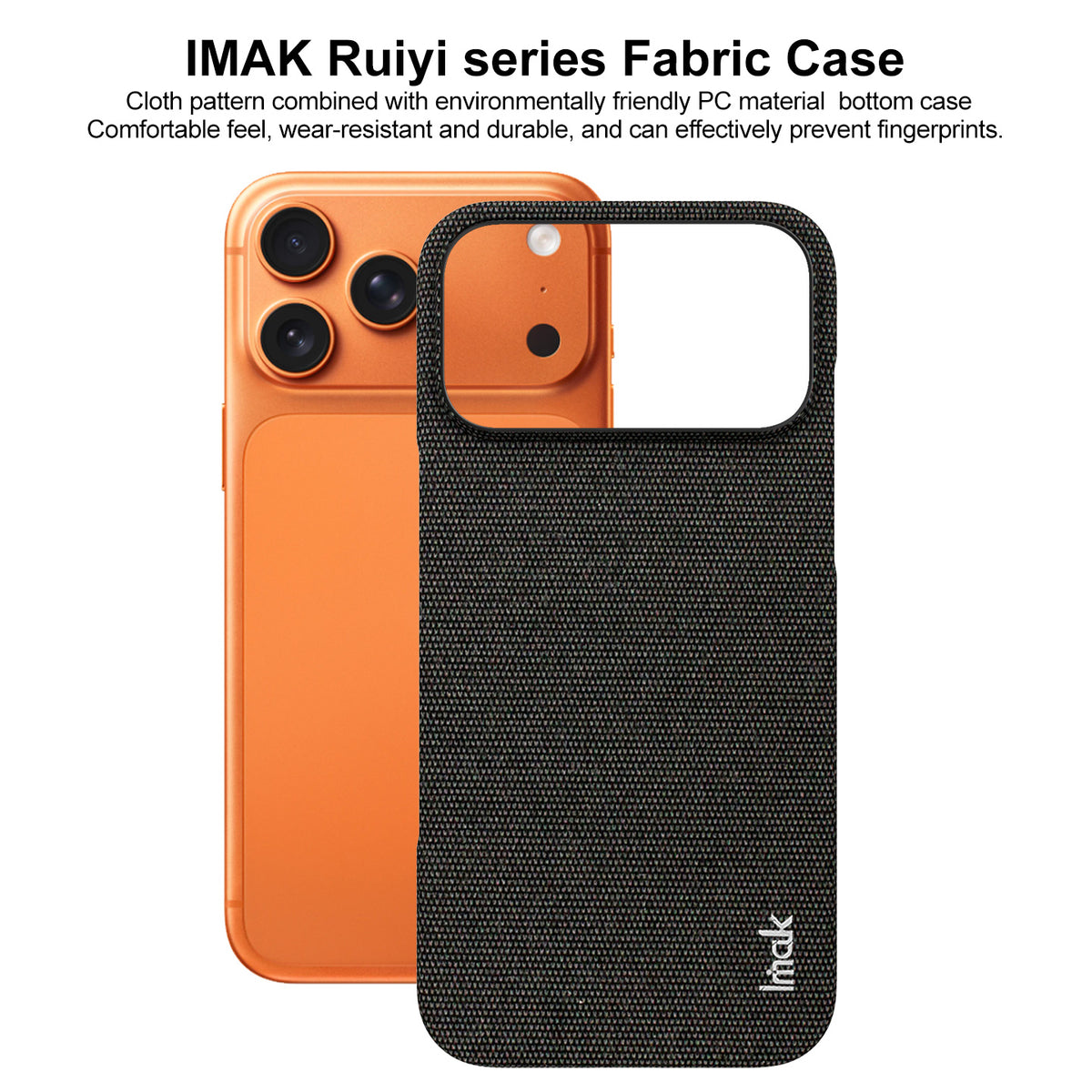 IMAK for iPhone 18 Pro Max / iPhone 17 Pro Max Ruiyi Series Case Fabric Texture Leather + PC Phone Back Cover