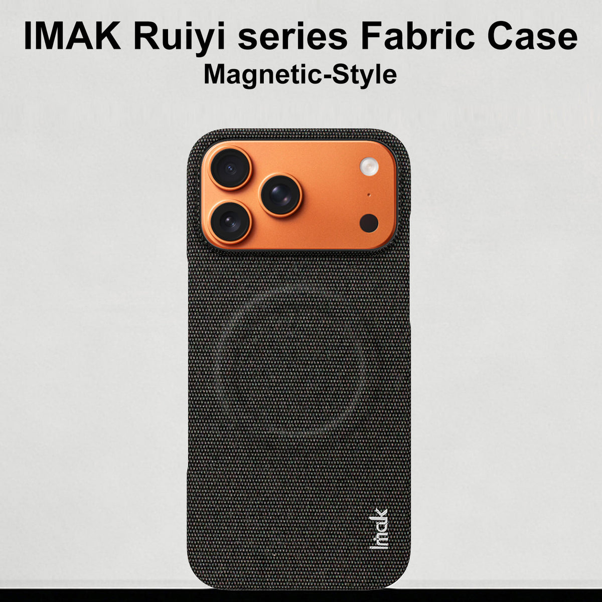 IMAK til iPhone 18 Pro Max / iPhone 17 Pro Max Ruiyi-serien Magnetisk etui Stoftekstur Læder + PC Telefonbagcover