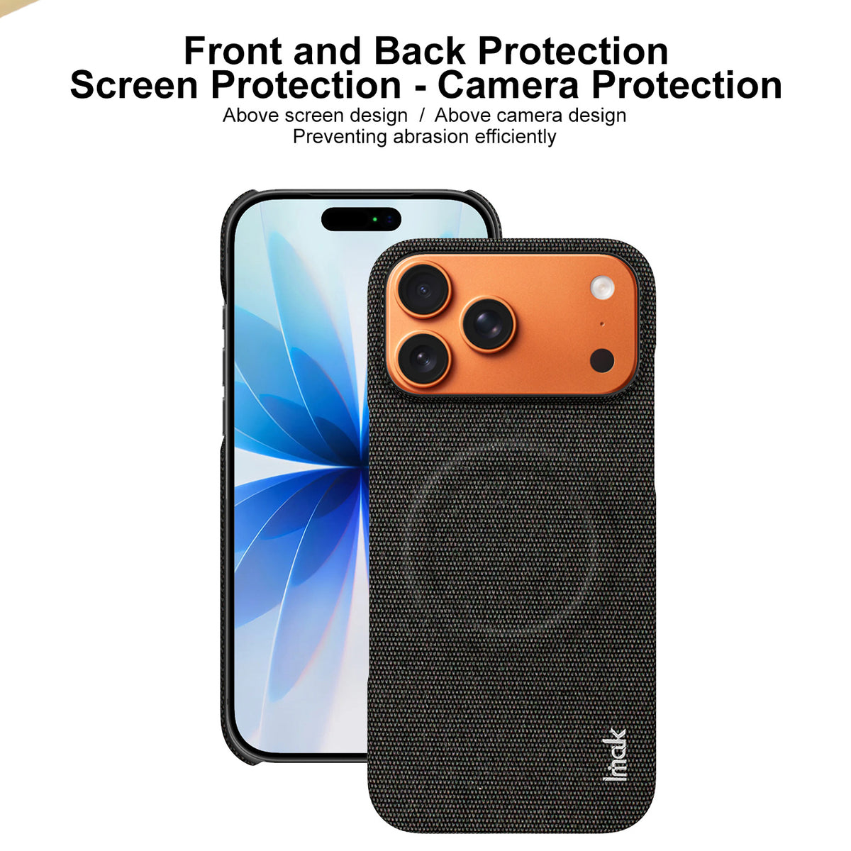 IMAK for iPhone 18 Pro / iPhone 17 Pro Ruiyi Series Magnetic Case Fabric Texture Leather + PC Phone Back Cover