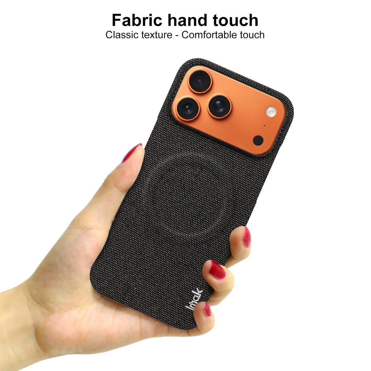 IMAK for iPhone 18 Pro / iPhone 17 Pro Ruiyi Series Magnetic Case Fabric Texture Leather + PC Phone Back Cover