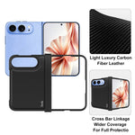 IMAK for iPhone Fold Ruiyi Series Case Carbon Fiber Texture Leather + PC Phone Cover