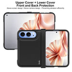 IMAK for iPhone Fold Ruiyi Series Case Carbon Fiber Texture Leather + PC Phone Cover