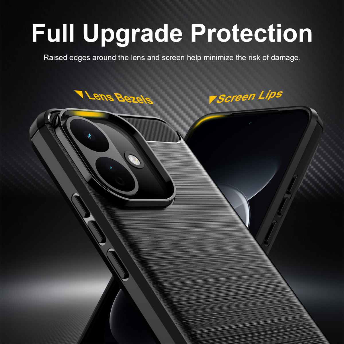 MOFI for Xiaomi Redmi Note 17 Pro 5G Back Cover  Brushed Texture Carbon Fiber Soft TPU Case