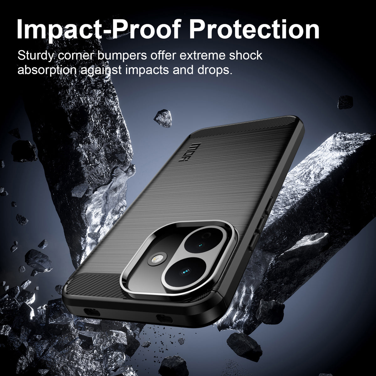 MOFI for Xiaomi Redmi Note 17 Pro 5G Back Cover  Brushed Texture Carbon Fiber Soft TPU Case