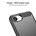 MOFI for iPhone 16e / iPhone 17e Back Cover Brushed Texture Carbon Fiber Soft TPU Case