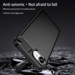 MOFI for iPhone 16e / iPhone 17e Back Cover Brushed Texture Carbon Fiber Soft TPU Case