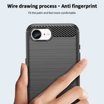 MOFI for iPhone 16e / iPhone 17e Back Cover Brushed Texture Carbon Fiber Soft TPU Case