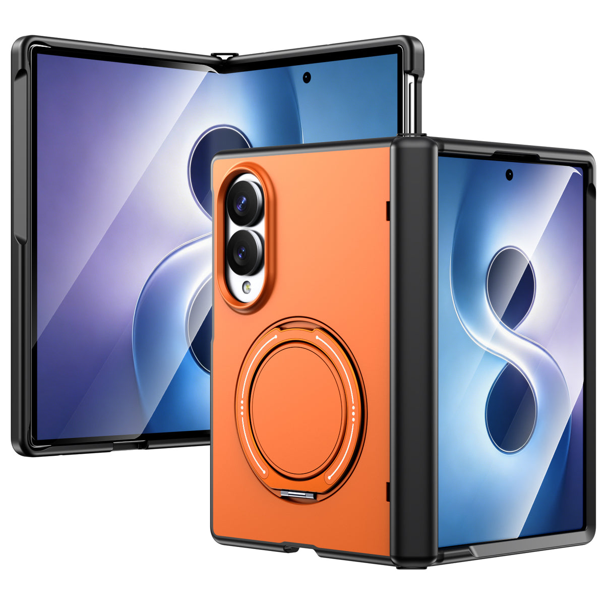 For Samsung Galaxy Z Fold8 Magnetic Case Rotating Kickstand TPU + PC Phone Cover