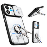 For Honor X7e Plus 4G / Honor X7e Plus 5G / Honor 600 Smart 5G Case with Slide Camera Cover Kickstand PC + TPU Protective Phone Shell