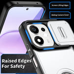 For Honor X7e Plus 4G / Honor X7e Plus 5G / Honor 600 Smart 5G Case with Slide Camera Cover Kickstand PC + TPU Protective Phone Shell