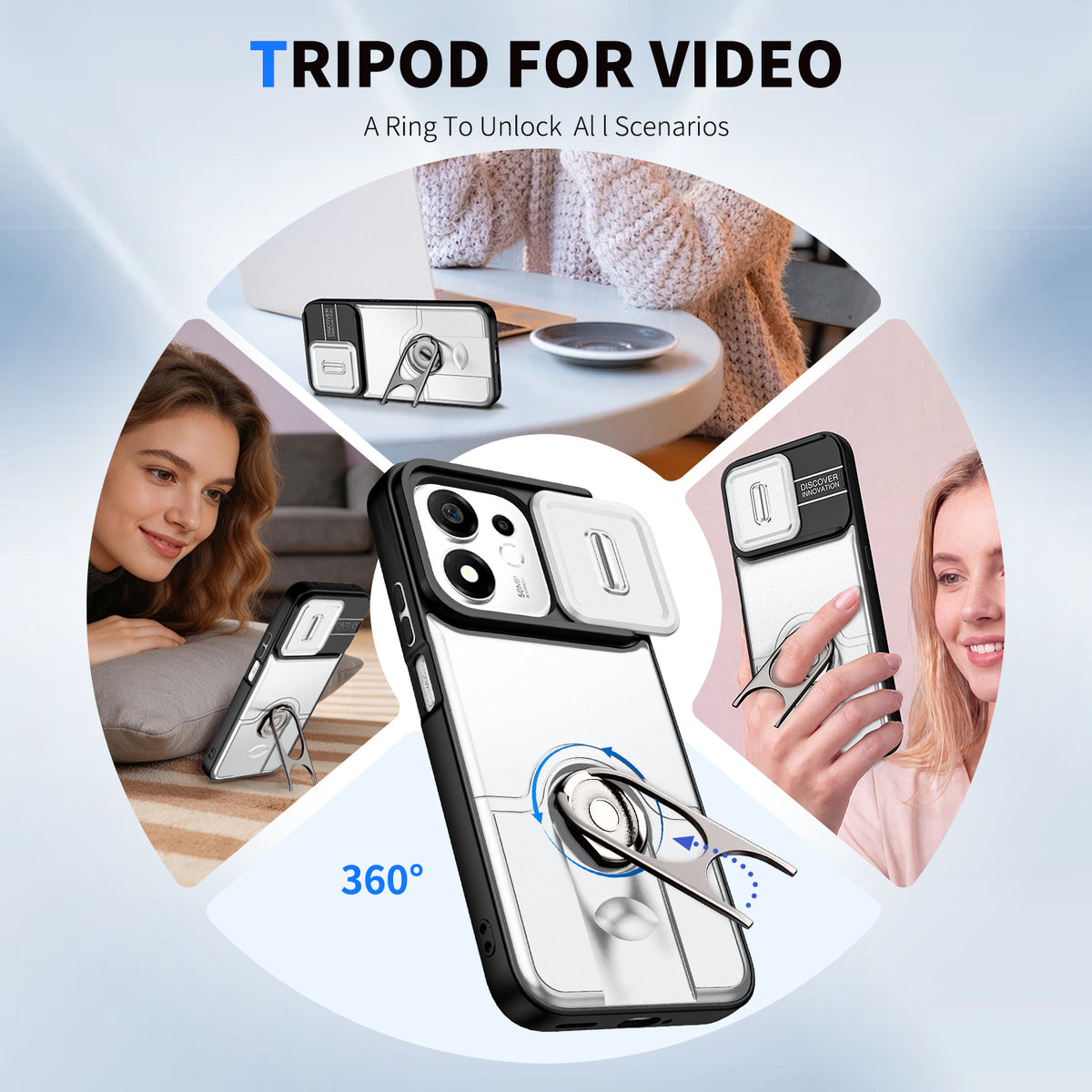 For Honor X7e Plus 4G / Honor X7e Plus 5G / Honor 600 Smart 5G Case with Slide Camera Cover Kickstand PC + TPU Protective Phone Shell