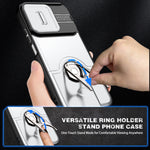 For Honor X7e Plus 4G / Honor X7e Plus 5G / Honor 600 Smart 5G Case with Slide Camera Cover Kickstand PC + TPU Protective Phone Shell