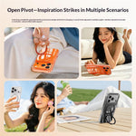 Til iPhone 18 Pro Max / 17 Pro Max Cover Magnetisk Roterende Støtteben Anti-gulnende PC + TPU Telefoncover