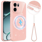 For OnePlus Nord CE6 5G Magnetic Case Glitter TPU Shockproof Phone Cover with Lanyard