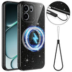 For OnePlus Nord CE6 5G Magnetic Case Glitter TPU Shockproof Phone Cover with Lanyard