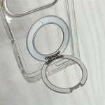 For iPhone Fold Case Magnetic Foldable Kickstand Clear PC Shockproof Phone Cover