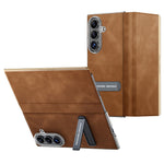 Til Samsung Galaxy Z Fold8 Ultra Cover med Støttefod Stødsikkert Slankt Tekstureret Læder Telefoncover