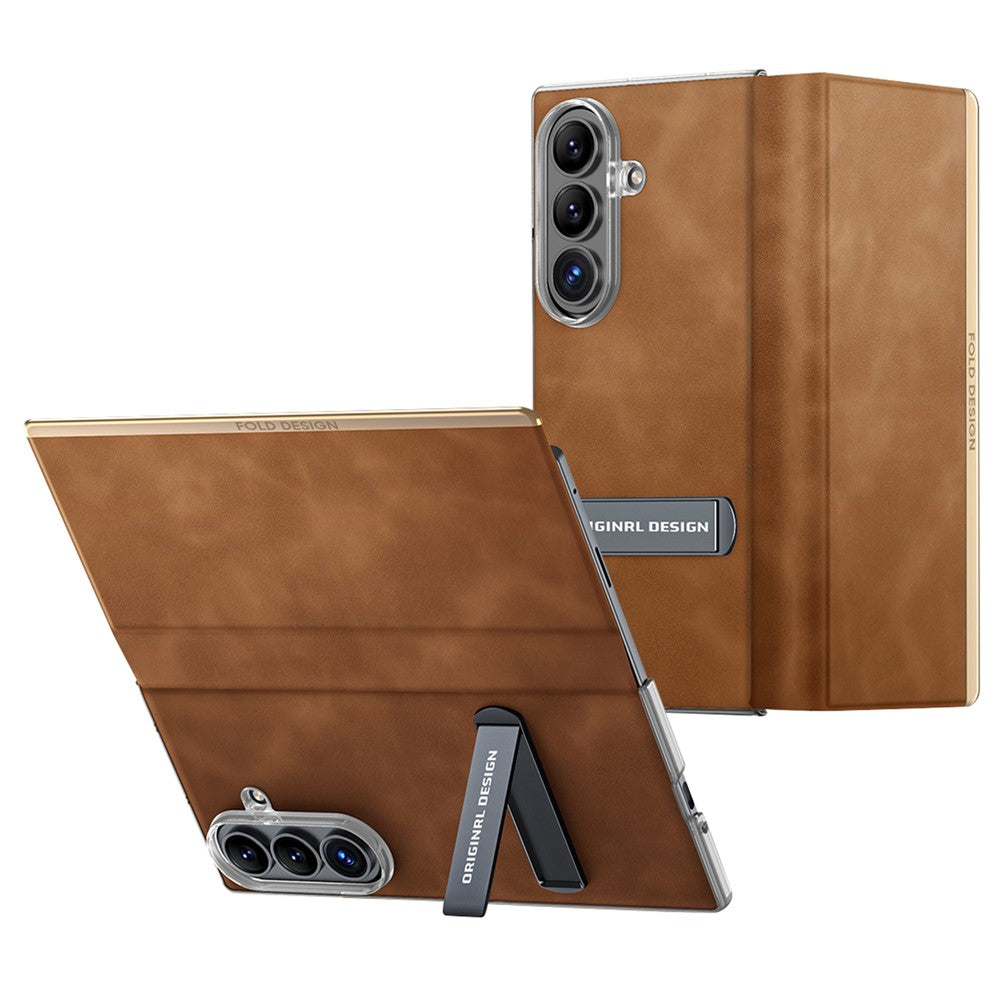 Til Samsung Galaxy Z Fold8 Ultra Cover med Støttefod Stødsikkert Slankt Tekstureret Læder Telefoncover
