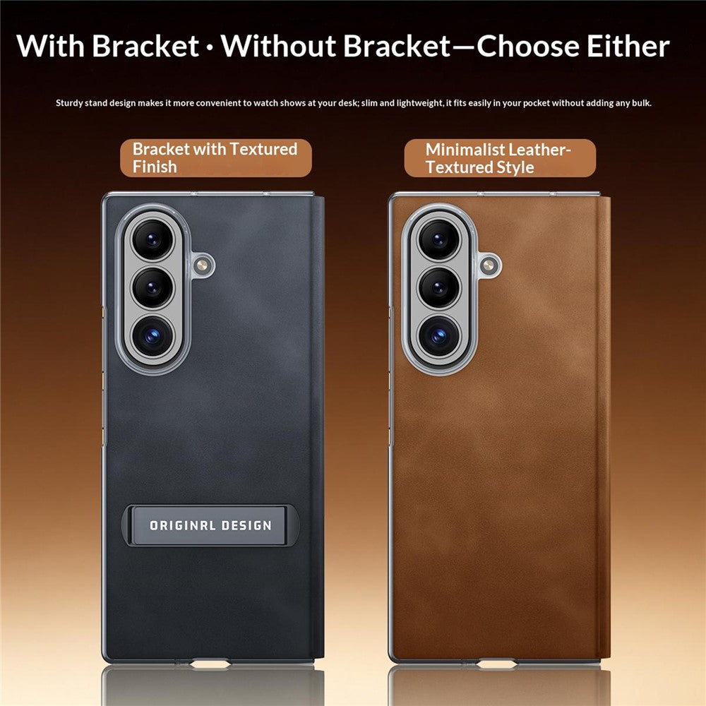 Til Samsung Galaxy Z Fold8 Ultra Cover med Støttefod Stødsikkert Slankt Tekstureret Læder Telefoncover