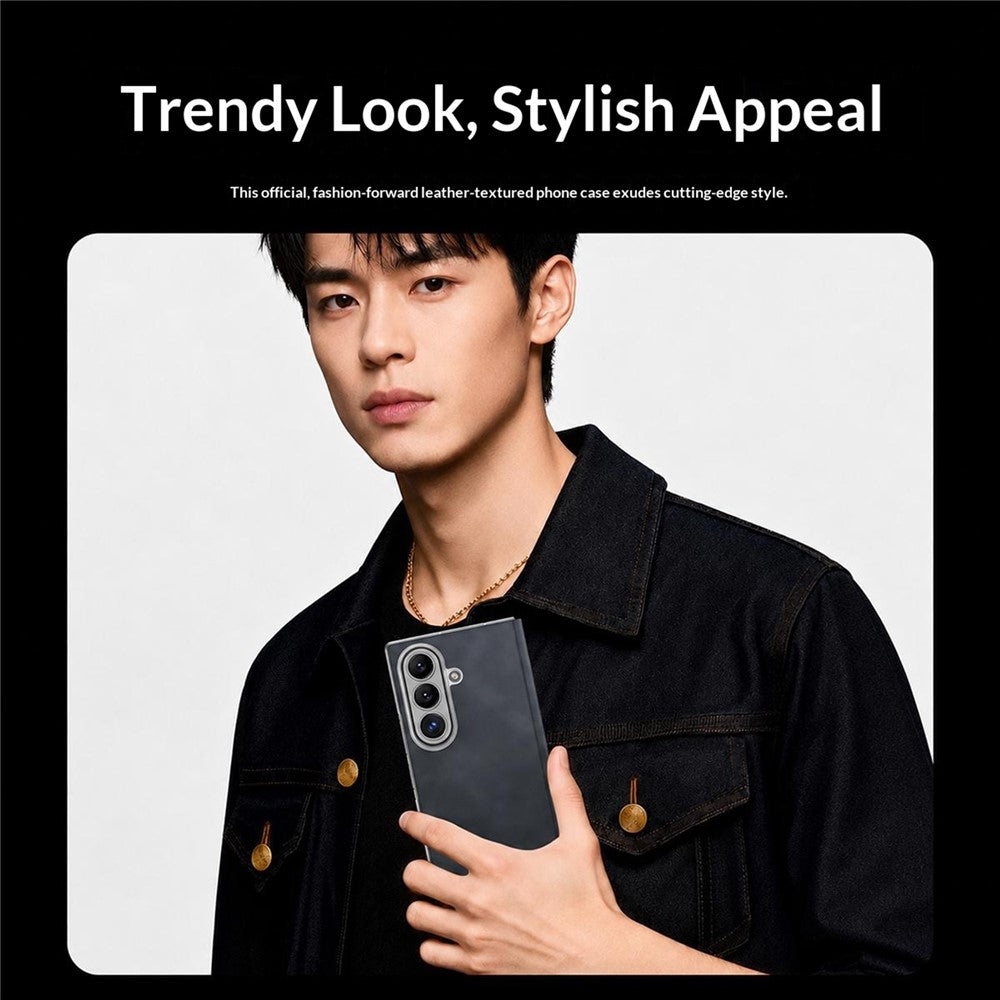 Til Samsung Galaxy Z Fold8 Ultra Cover med Støttefod Stødsikkert Slankt Tekstureret Læder Telefoncover