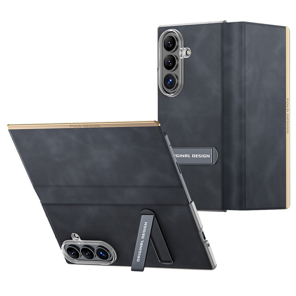 Til Samsung Galaxy Z Fold8 Ultra Cover med Støttefod Stødsikkert Slankt Tekstureret Læder Telefoncover
