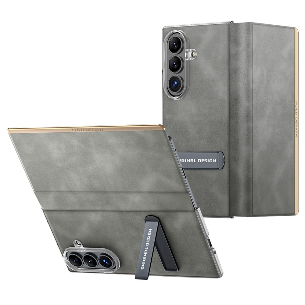 Til Samsung Galaxy Z Fold8 Ultra Cover med Støttefod Stødsikkert Slankt Tekstureret Læder Telefoncover