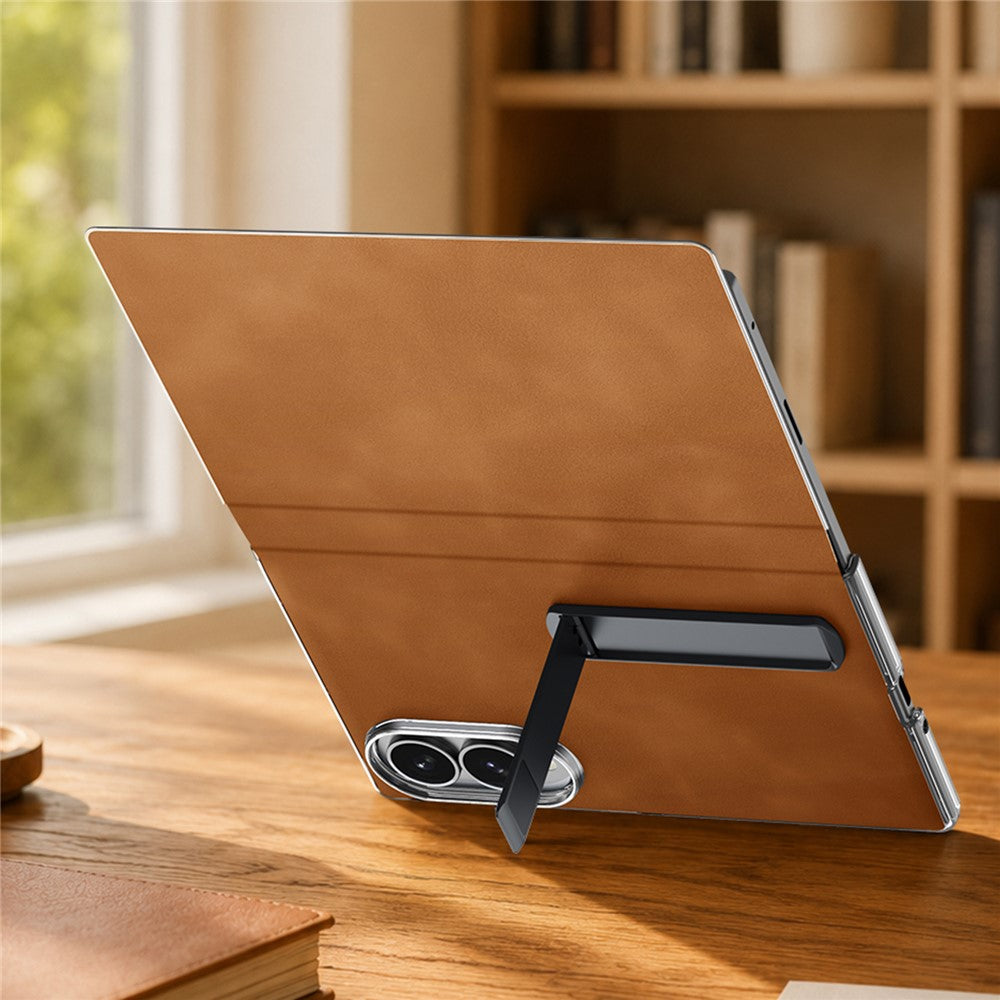 For Samsung Galaxy Z Fold8 Case with Kickstand Shockproof Slim Textured Leather Phone Cover