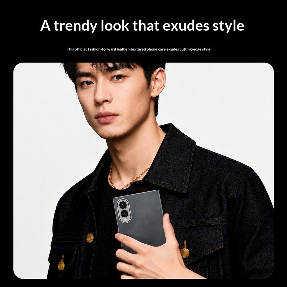 For Samsung Galaxy Z Fold8 Case with Kickstand Shockproof Slim Textured Leather Phone Cover