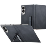 For Samsung Galaxy Z Fold8 Case with Kickstand Shockproof Slim Textured Leather Phone Cover