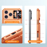 For iPhone 18 Pro / 17 Pro Case Slide Lens Cover RFID Blocking Magnetic Card Holder PC + TPU Phone Shell