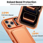 Til iPhone 18 Pro Max / 17 Pro Max Cover med skydelåg til linse, RFID-blokerende magnetisk kortholder, PC + TPU telefoncover