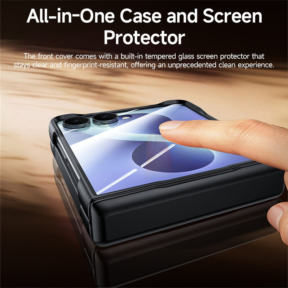 For Samsung Galaxy Z Flip8 Case with Privacy Screen Protector Hard PC Skin-touch Phone Cover