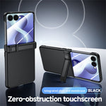 For Samsung Galaxy Z Flip8 Case with HD Screen Protector Hinge Kickstand Skin-Textured PC Phone Cover