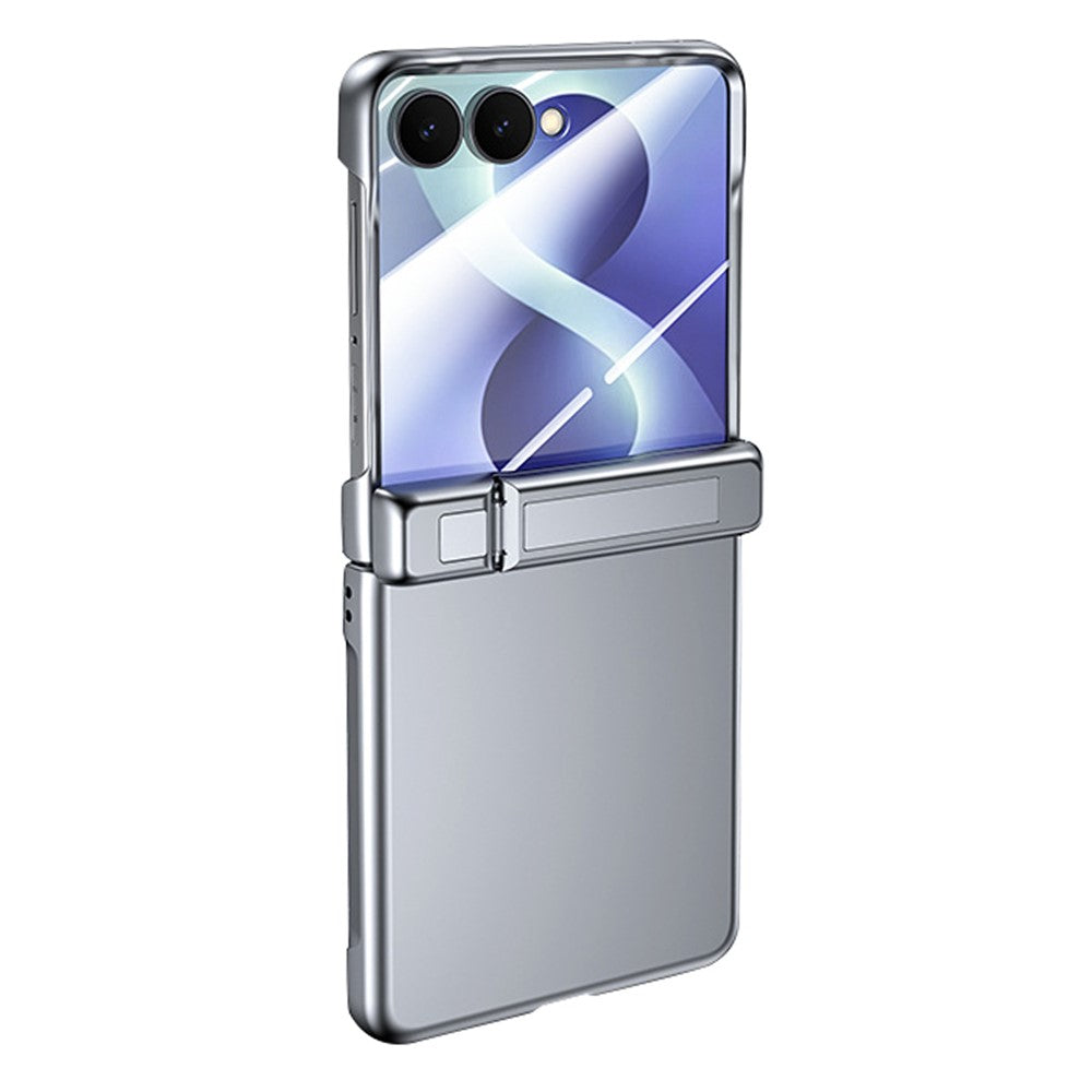 For Samsung Galaxy Z Flip8 Case with HD Screen Protector Hinge Kickstand Skin-Textured PC Phone Cover