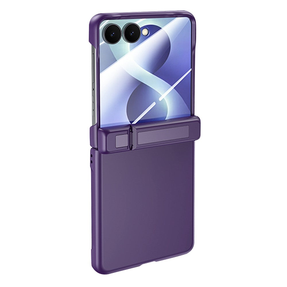 For Samsung Galaxy Z Flip8 Case with HD Screen Protector Hinge Kickstand Skin-Textured PC Phone Cover